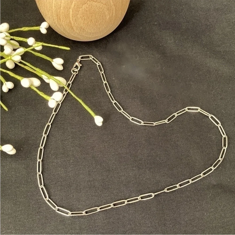 Stainless Steel Paperclip Necklace - Picture 2 of 6